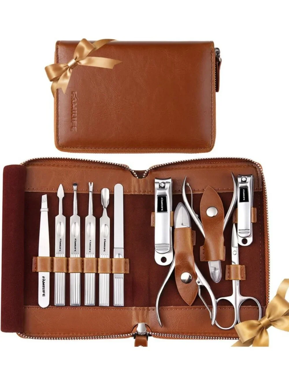 11-in-1 Professional Manicure & Pedicure Set, Stainless Steel Nail Clippers Kit